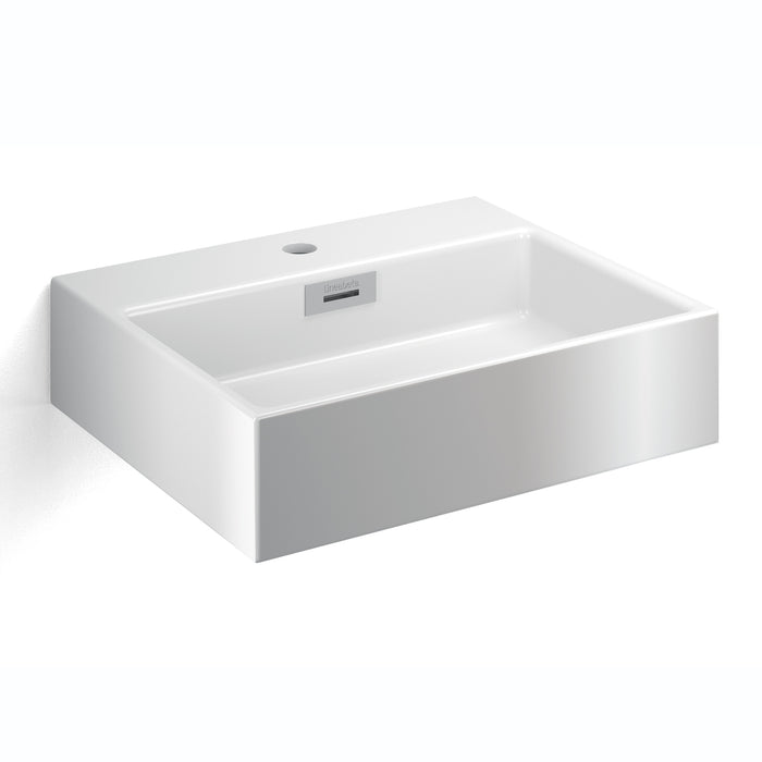 Lineabeta - Lavabo da appoggio/sospeso con foro rubinetto 49,5x42 bianco opaco