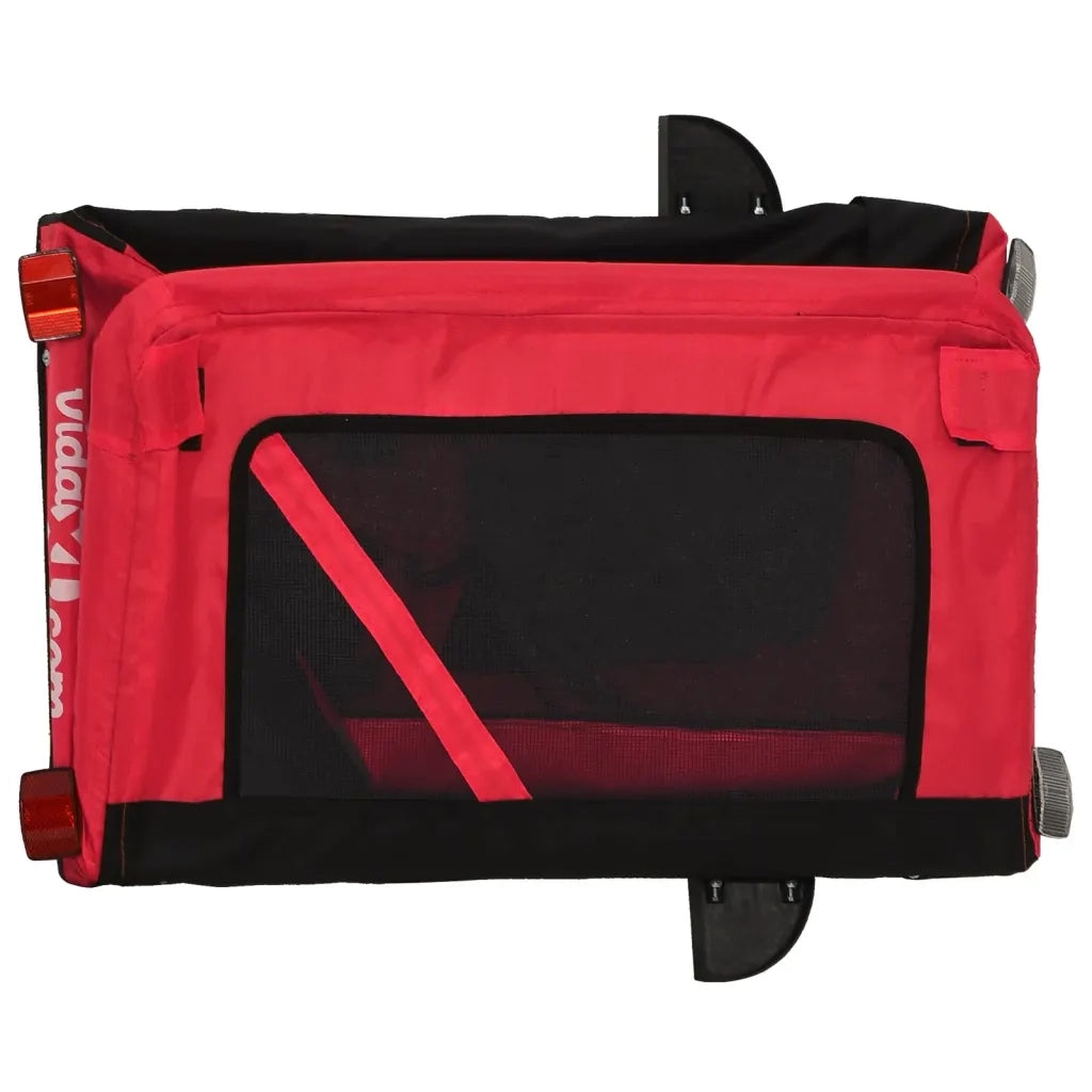 Rimorchio da Bici per Animali Rosso e Nero Oxford e Ferro CFW4479004