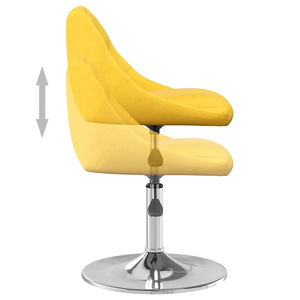 vidaXL Sedie da Pranzo Girevoli 2 pz Giallo Senape in Velluto