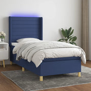 Letto a Molle con Materasso e LED Blu 80x200 cm in Tessuto 3138915