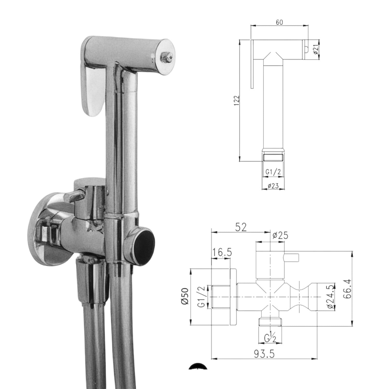 Set idroscopino tondo con rubinetto completo