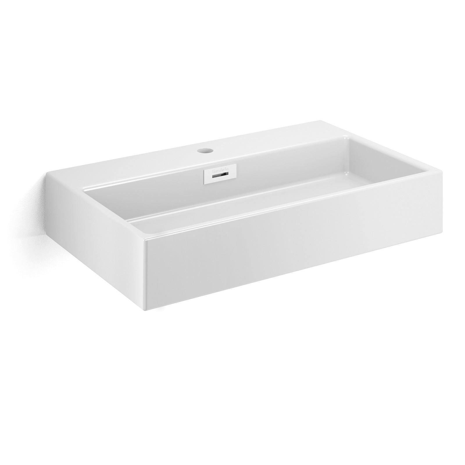 Lineabeta - Lavabo da appoggio/sospeso Quarelo con foro rubinetto 70x42cm bianco