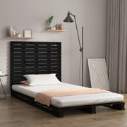 Testiera da Parete Nera 141x3x91,5 cm in Legno Massello di Pinocod mxl 81759