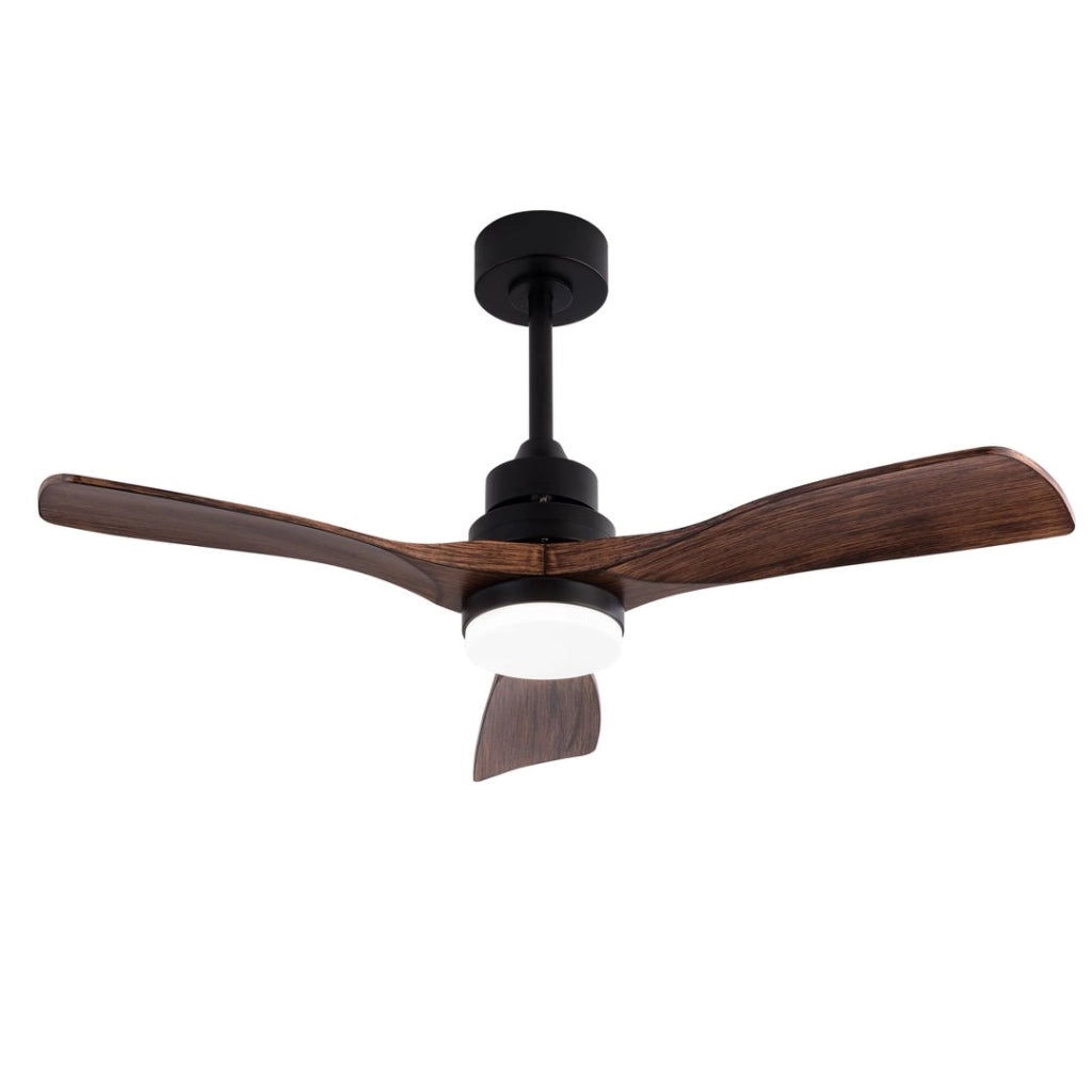 Ventilatore da soffitto da 42 pollici con luce LED; telecomando e 3 pale ABS color noce scuro