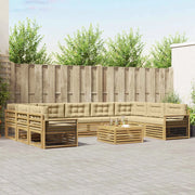 Set di divani da esterno 10 pz Bianco e Beige 3391208