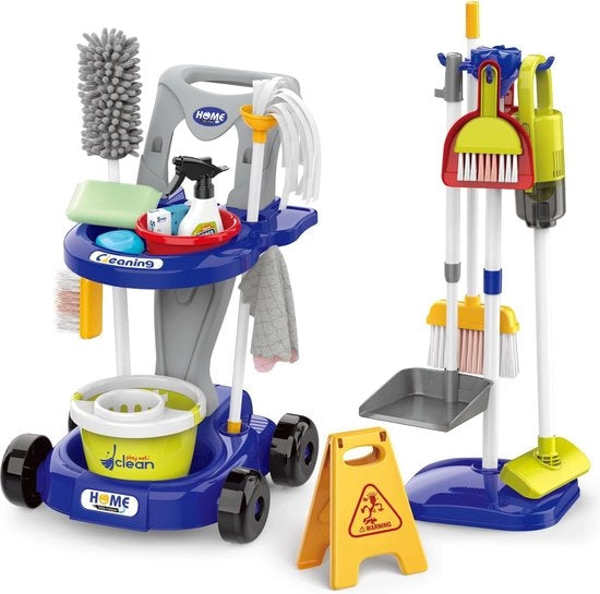 Carrello di pulizia - Carrello di pulizia per mobili - Kit di pulizia - Asciugamano per pulizia - Set di pulizia per bambini