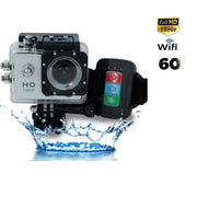 Trade Shop - Videocamera Hd Schermo 2" 1080p Sport Subacquea Casco Moto Wifi Con Telecomando -