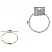 Trade Shop - Telaio Per Ricamo In Legno Tondo Con Fibbia Metallo Accessori Cucito 15cm 53548a -