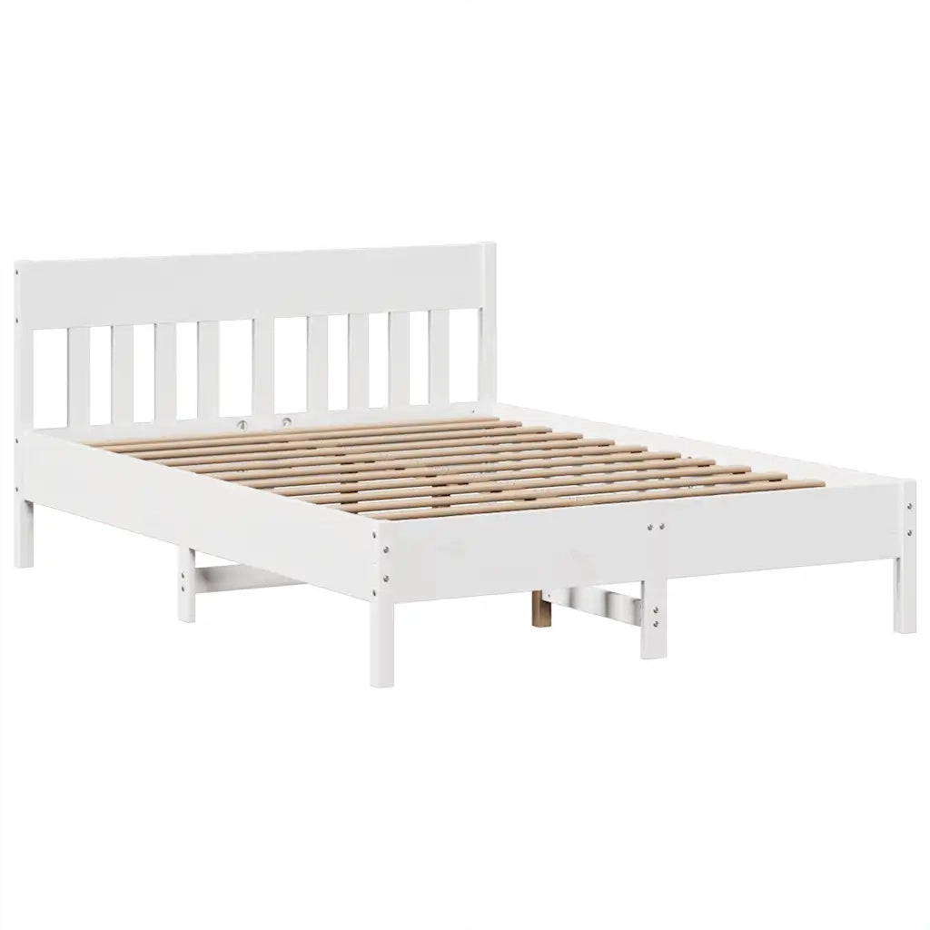 Giroletto senza Materasso-Struttura Letto Bianco 150x200 cm Legno Massello Pino 236421