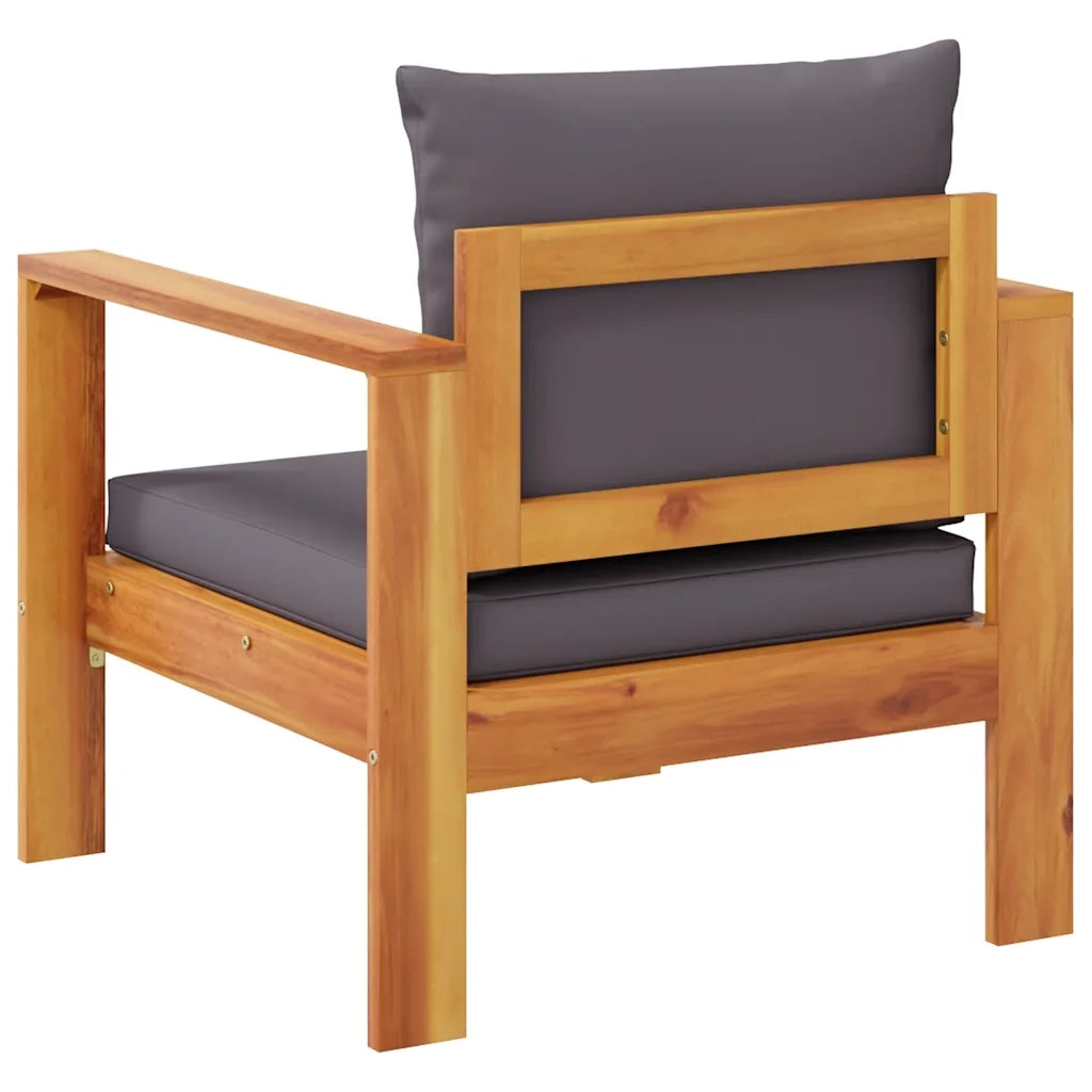 Sedia da Giardino con Cuscini in Legno Massello di Acacia CFW2606500