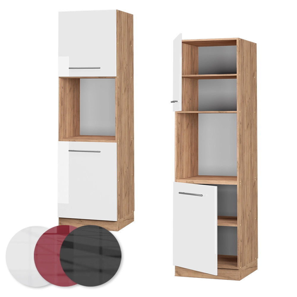 Vicco Mobile per forno da incasso Bianco lucido 60 cm aperto