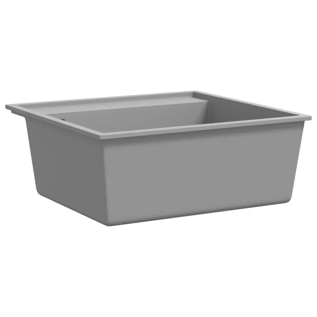 Lavello da Cucina con Foro Troppopieno Grigio in Granito 147062