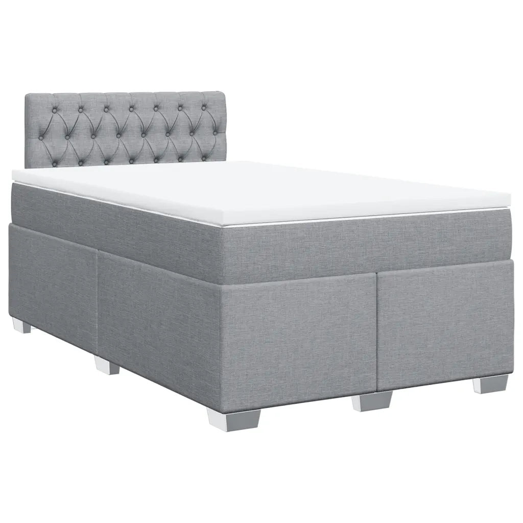 Giroletto a Molle con Materasso Grigio Chiaro 120x190cm Tessuto