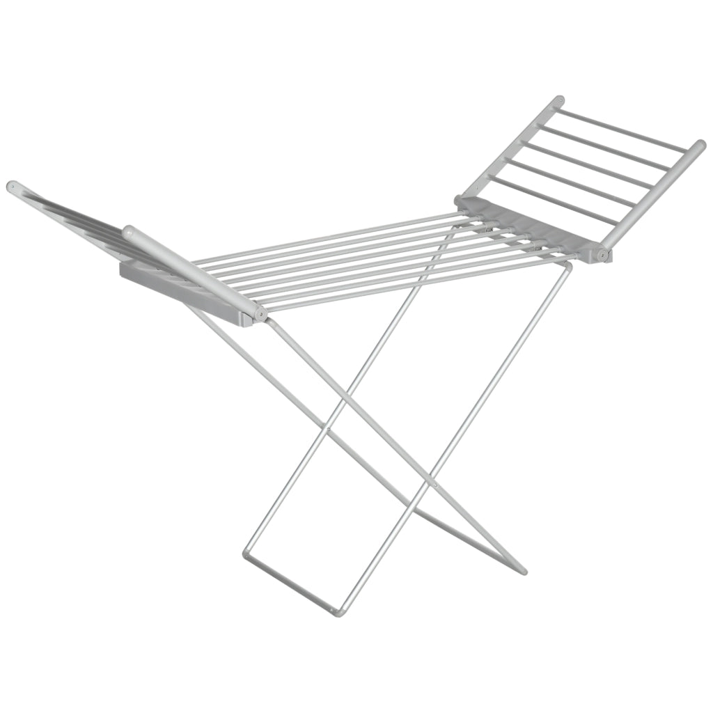 Stendino Elettrico Riscaldato Pieghevole ¨C zephmum ¨C Argento 144x53x91cm