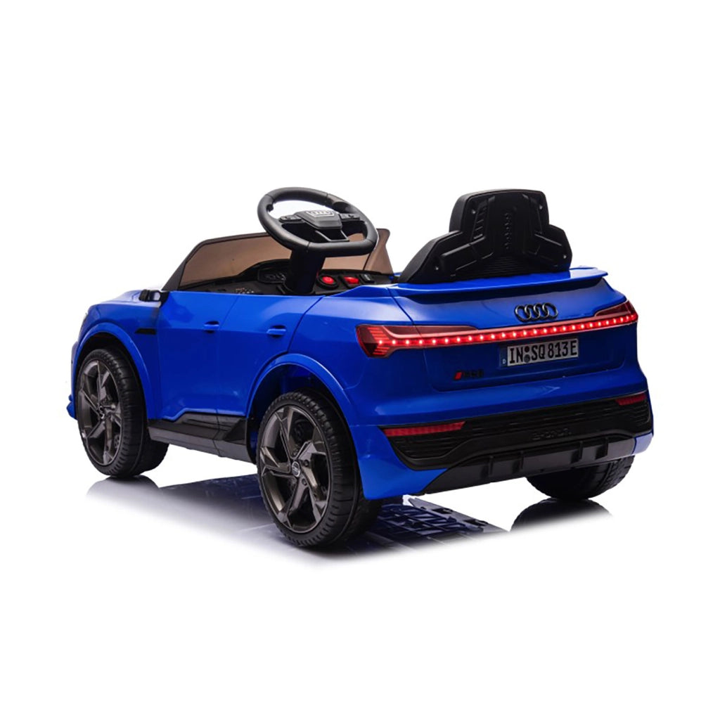 Macchina Elettrica per Bambini 12V Licenza Ufficiale Audi SQ8 E-Tron con Telecomando e Sedile Pelle Blu