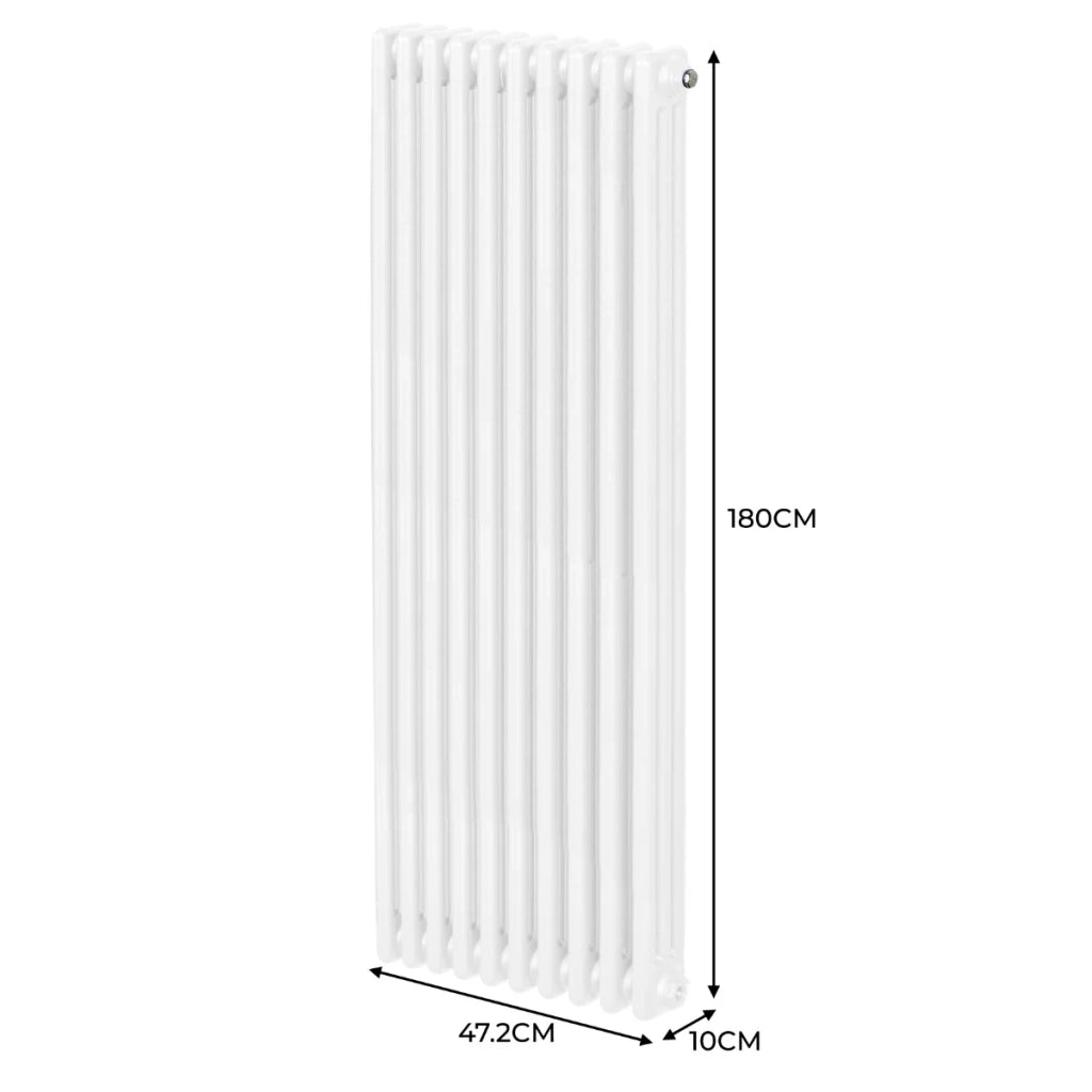 Termosifone Radiatore a 3 colonne per riscaldamento centralizzato verticale Bianco 180x47cm