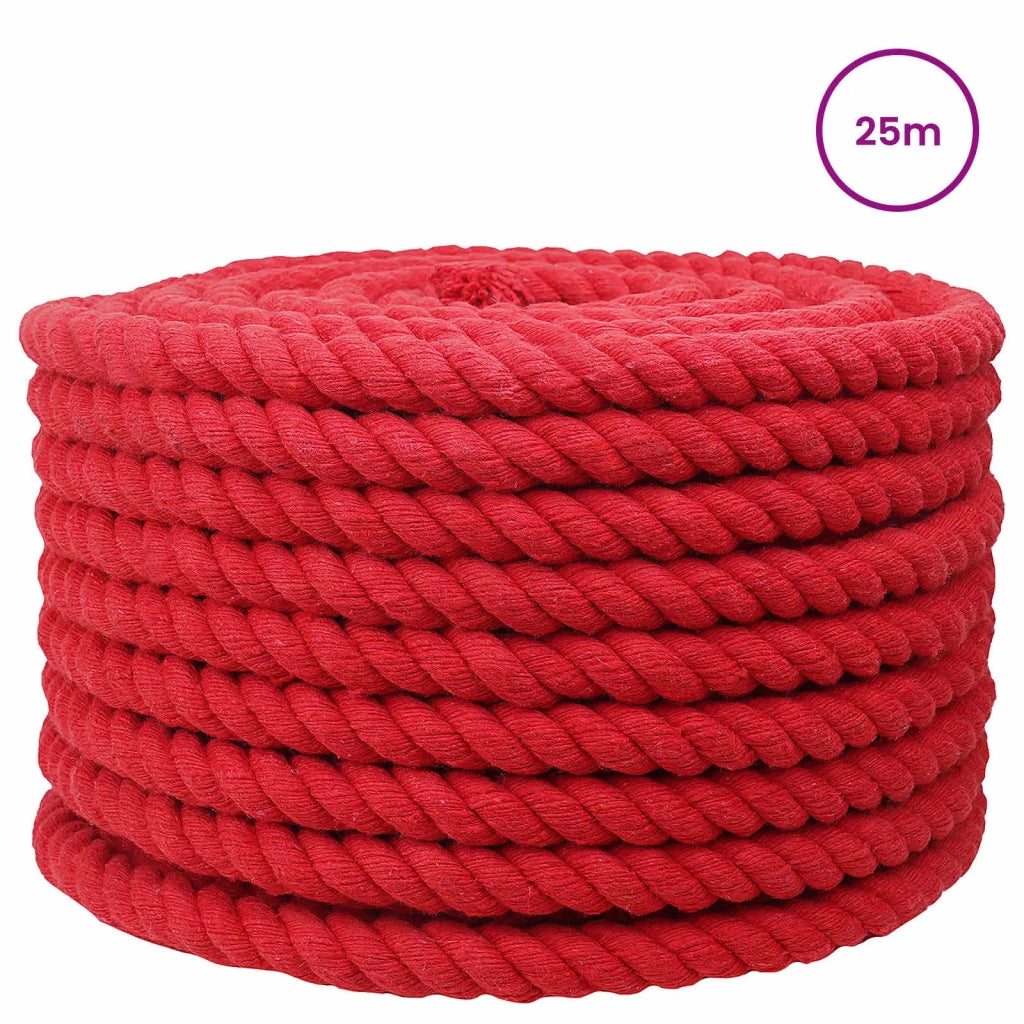 Corda di Cotone 20 mm 25 m Rosso 100% Cotone 42011922