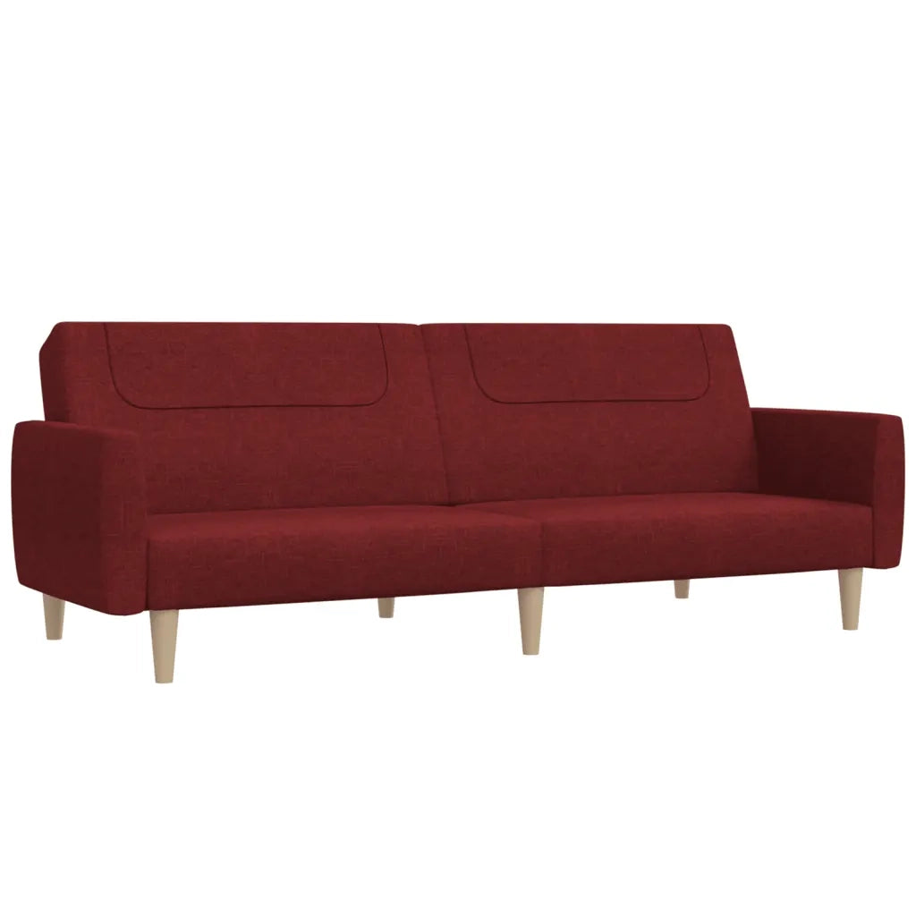Divano letto | Sof¨¤ letto | Letto singolo a 2 Posti Rosso Vino in Tessuto