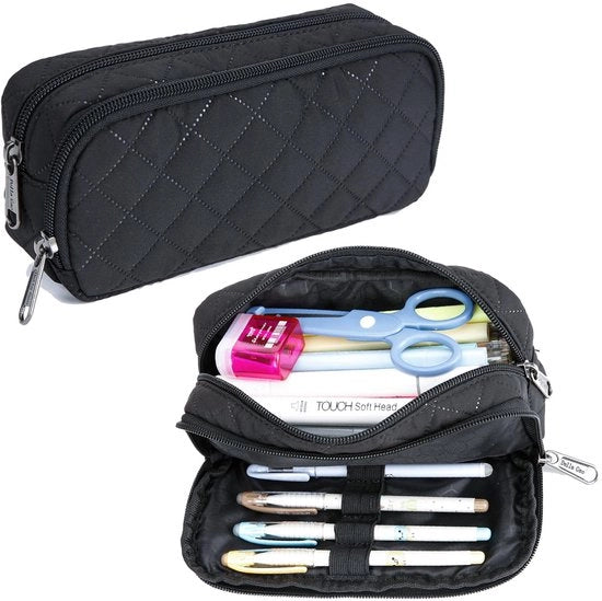 Cassetto per Matite per Ragazzi Cassetto per Matite Grande Estetico Cassetto per Matite per Uomini e Donne (Lattice a Diamanti Nero)