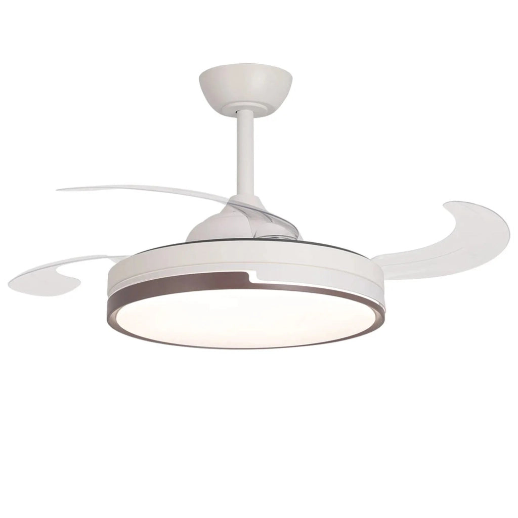 LÚZETE - VENTILATORE A SOFFITTO LED 38W REGOLABILE CON 4 PALE PIEGHEVOLI SKYLER