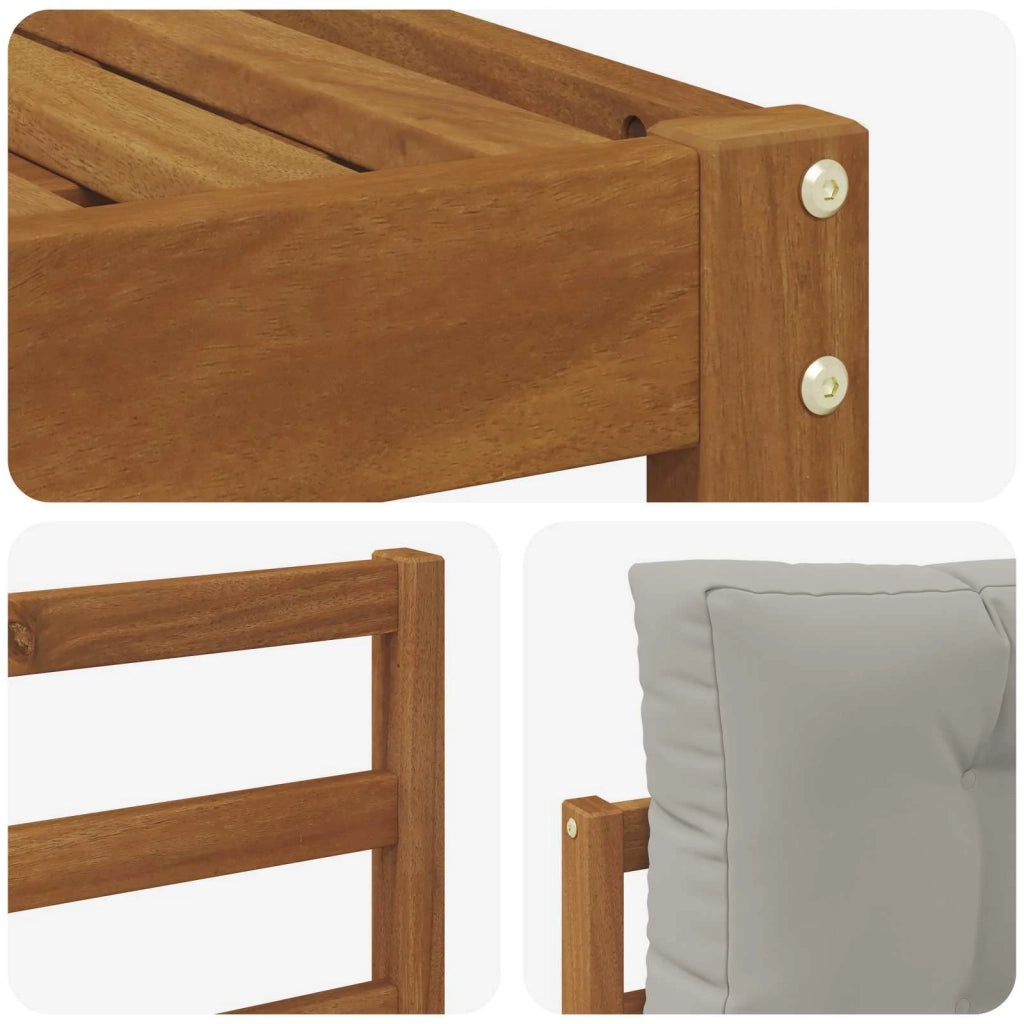 Set di divani da esterno 7 pcs Grigio Naturale e Chiaro 3367214