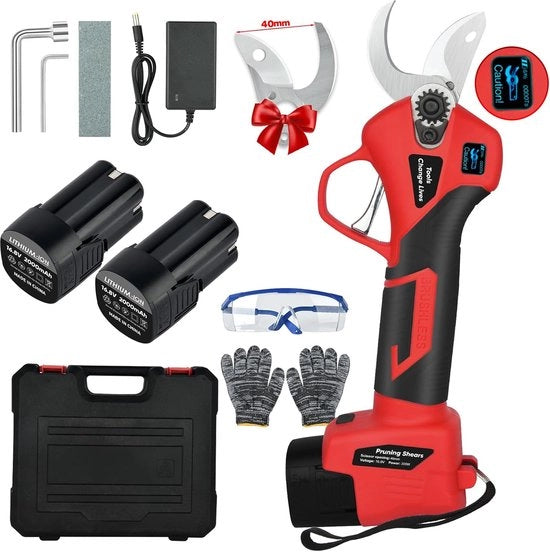 Snoeischaar Professionale con Motor Brushless e 2 Batterie - Ideale per Giardino e Potature