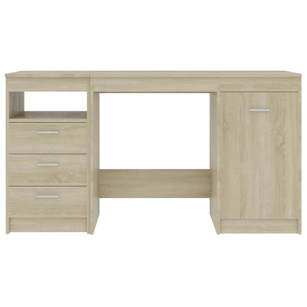 Scrivania tavolo postazione di lavoro mobile per computer studio rovere Sonoma 140 x 50 x 76 cm legno ingegnerizzato marrone 02_0023655