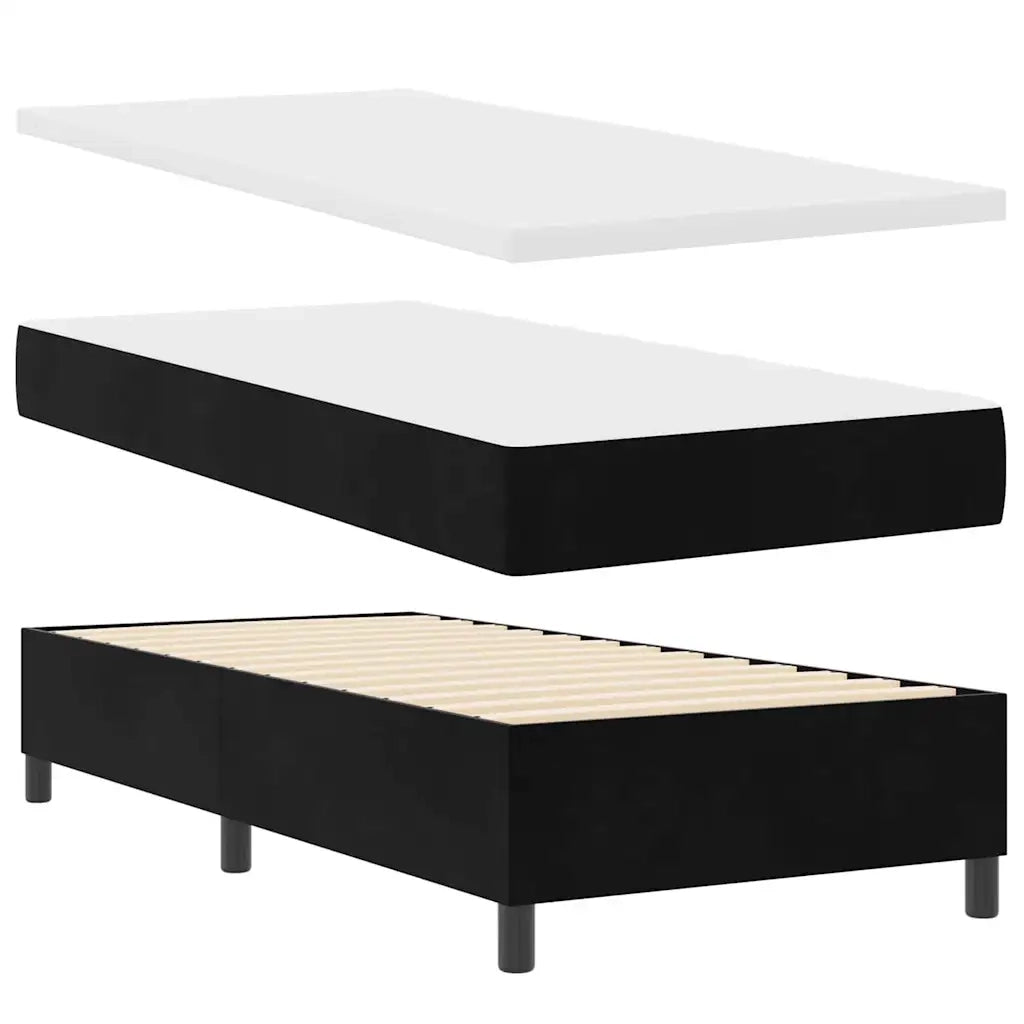 Letto a molle con strisce LED Nero 100 x 200 cm Velluto 3343912
