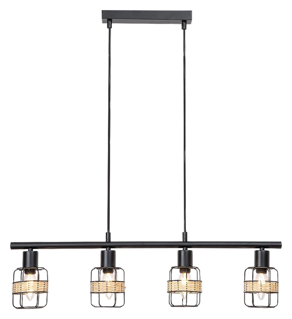Lampada sospensione Indiana Rabalux 4xE14 nera 70cm