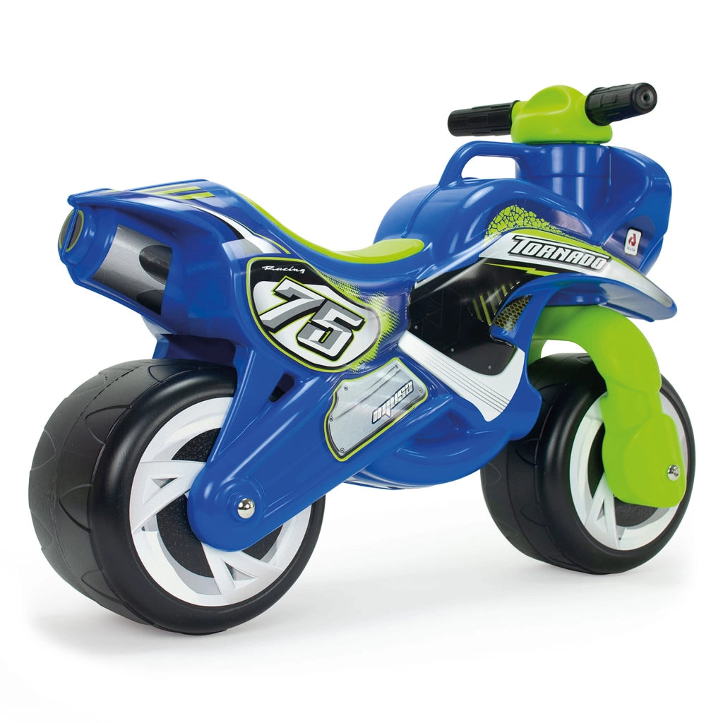 Moto Cavalcabile per Bambini Tundra Tornado 69x27,5x49 cm con Ruote Larghe Blu