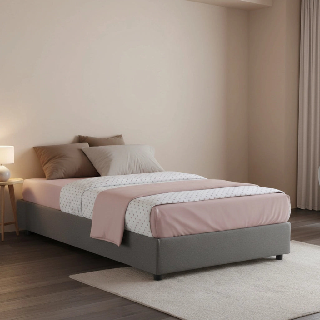Abici, Letto Piazza e Mezza Materasso Incluso Made in Italy, Grigio