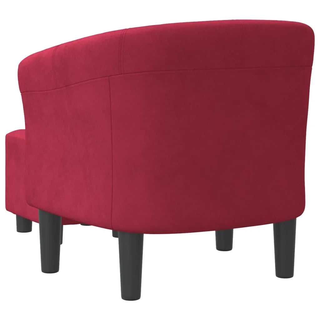 Poltrona | Sedia Relax Cabriolet con Poggiapiedi Rosso Vino in Velluto