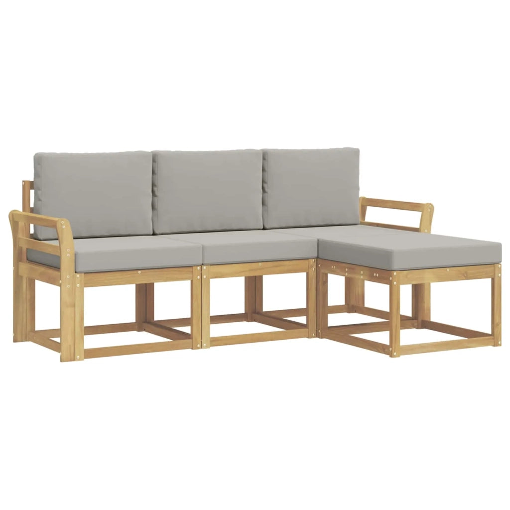 Set di divani da esterno 4 pcs Bianco e Grigio Chiaro 3387455