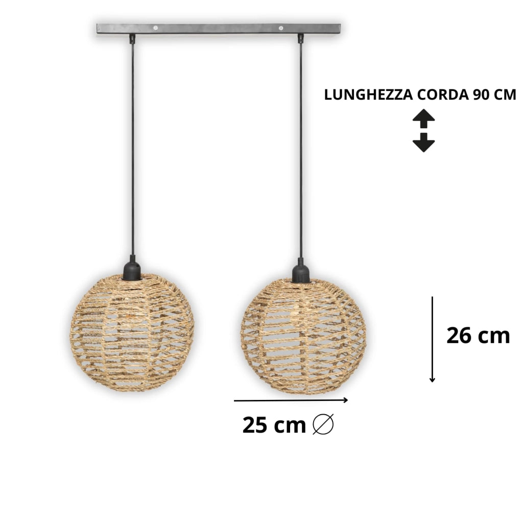 MOHOME Lampada Sospensione 2 Luci E27 Industriale Vintage Motivo Griglia Plafoniera Lampadario Soffitto Paralume Ferro Illuminazione Sala Pranzo Soggiorno Camera Letto Ufficio
