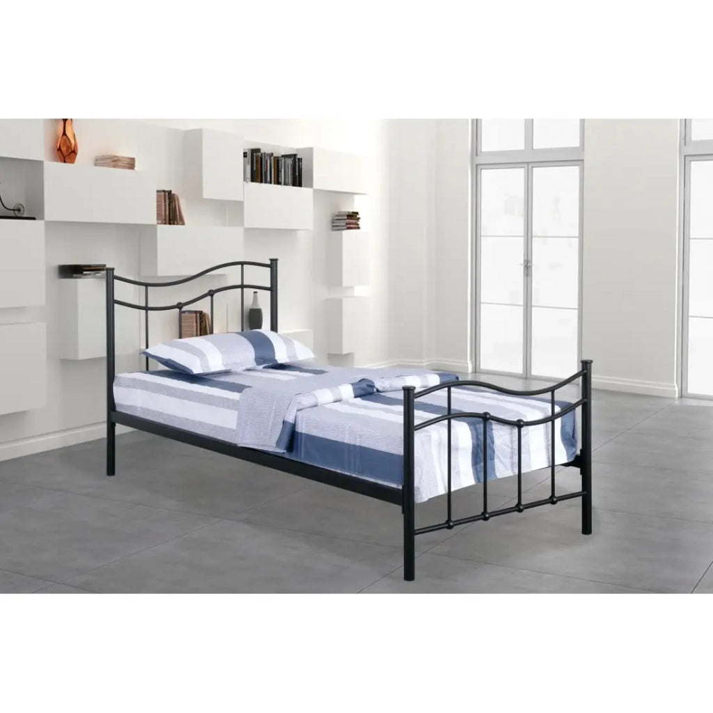 Letto ODETTE – 90x190 cm – Struttura in metallo – Rete inclusa – Stile autentico