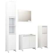 Set Mobili da Bagno | Armadio da bagno 4 pz Bianco in Truciolato