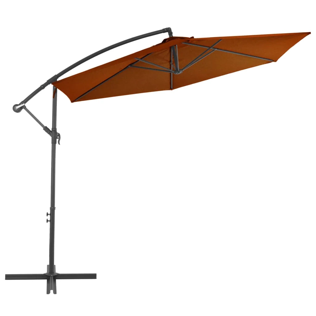 Ombrellone a braccio con palo in alluminio arancione da 300 cm 02_0008505