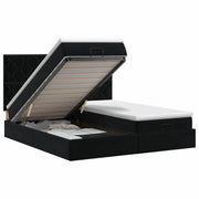Letto ottomano con materasso con testiera 2 pz Nero Velluto 3457940