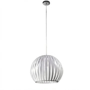Sospensione Contemporanea Slice Metallo Cromo Acrilico Bianco 1 Luce E27 D40