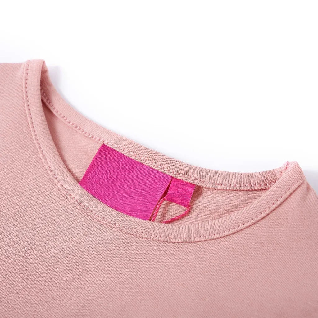 Maglietta da Bambina a Maniche Lunghe Rosa Chiaro 128cod mxl 132382