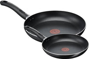 Pacco doppio padelle in alluminio - diametro 20 cm e 28 cm - superficie antiscivolo - nero - 2 pezzi