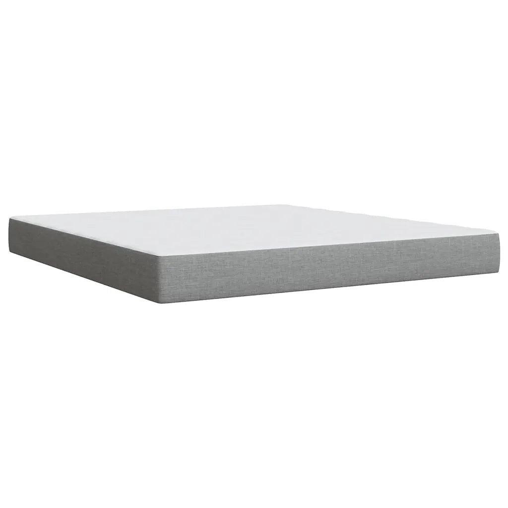 Giroletto a Molle con Materasso Grigio Chiaro180x200 cm Tessuto