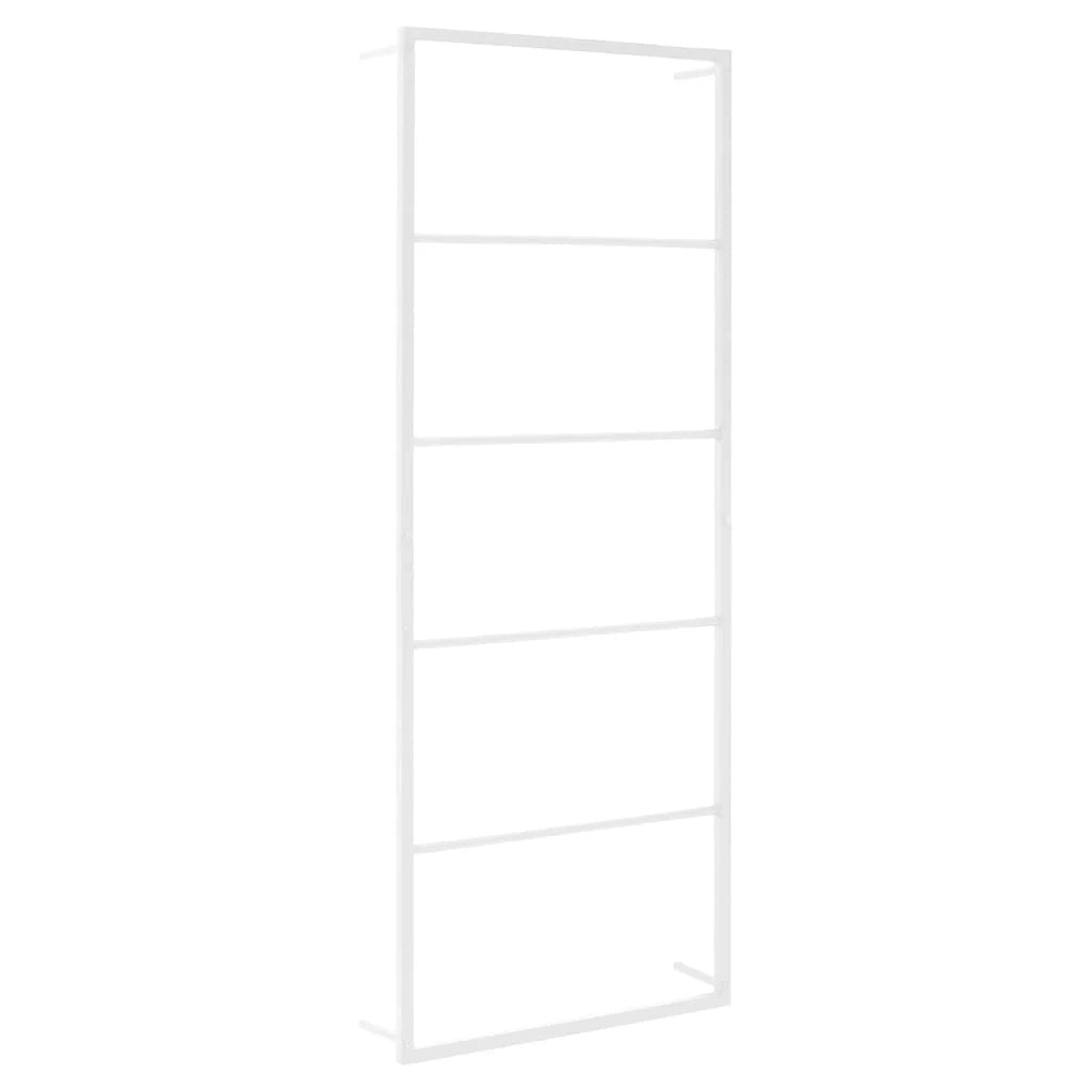 Portasciugamani da parete portaoggetti per bagno portasciugamani uso interno/domestico 115 cm acciaio bianco 02_0001640