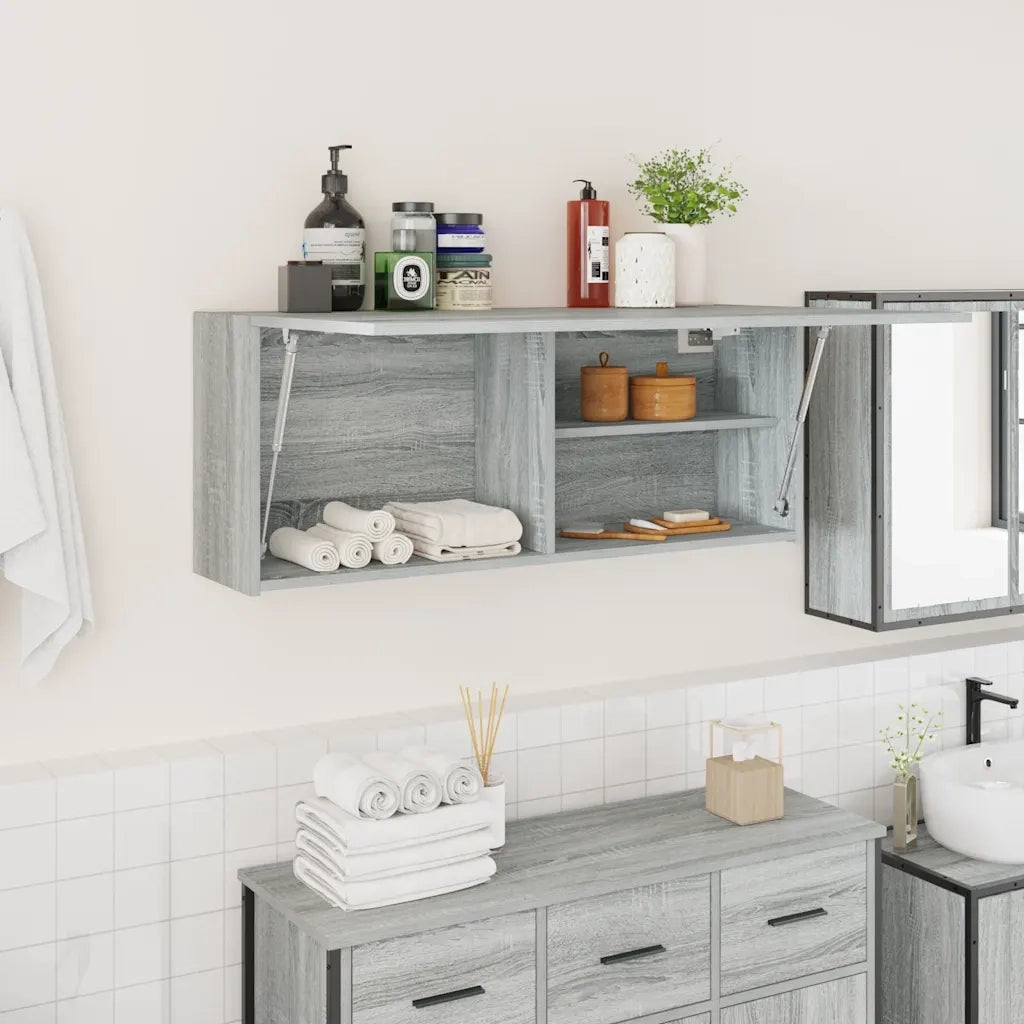 Mobile da Bagno Grigio Sonoma 100x25x40 cm in Truciolato