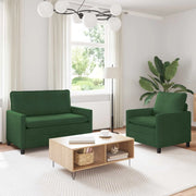 Set di divani 2 pcs Verde Giungla Tessuto