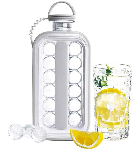 Igloo per Sport e Outdoor 2 in 1 - 17 Sferette di Ghiaccio - BPA Libero - Progettato per essere Lekdicht - Serie per Sport e Outdoor (Grigio)