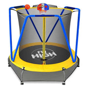 Jumpoo - Trampolino elastico per bambini da 170cm tappeto elastico completo di rete di sicurezza e morbido pad imbottito - Carico max 55kg