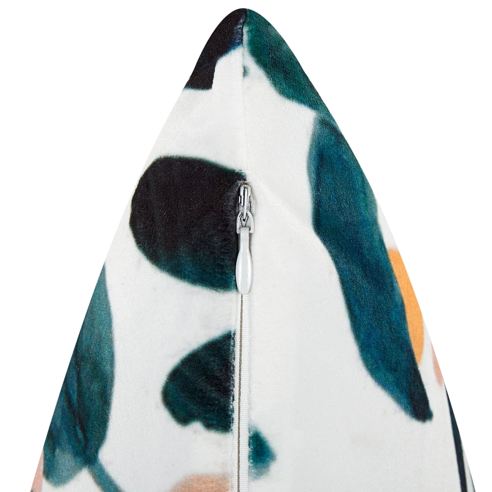 Set di 2 cuscini in velluto giallo verde acqua 45 x 45 cm con motivo a foglie boho