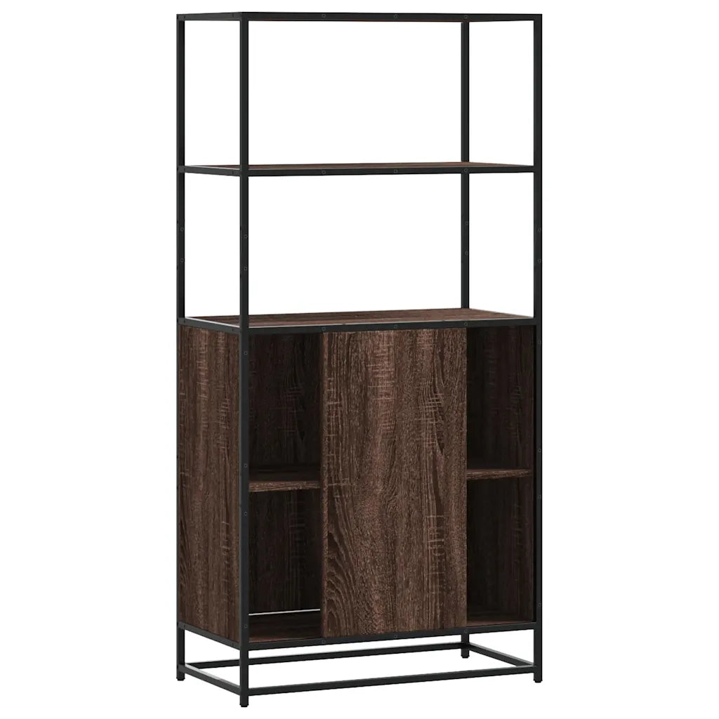 Credenza Rovere Marrone 68x35x139 cm Legno Multistrato Metallo