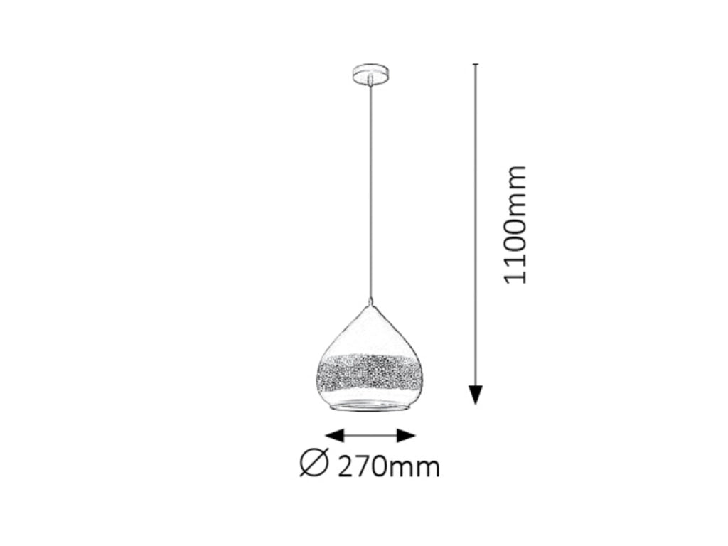 Lampada a sospensione Rabalux Kaia nera metallo E27 Ø27 cm